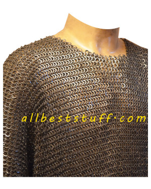 Medieval Chain Maille Hauberk 8 mm Flat Solid Chest 40